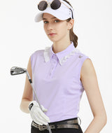 Nelsh Shirring Collared Top - Light Purple