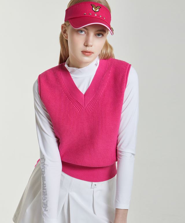 Vely Essential Knit Vest - Pink