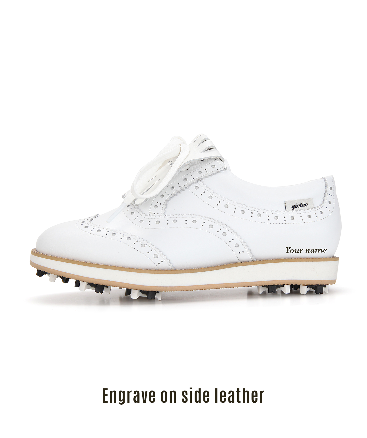 Giclee Women's Under Score Premium Leather Golf Shoes - Burgundy