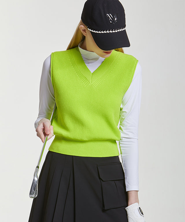 Vely Essential Knit Vest - Lime