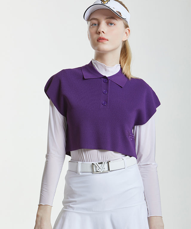 Mully Ensemble Short Knit Vest  - Purple